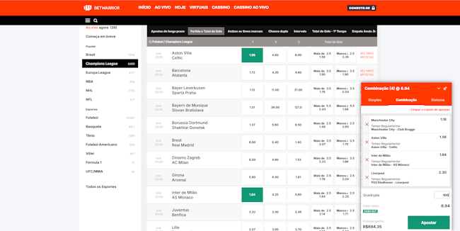 Major sports bet